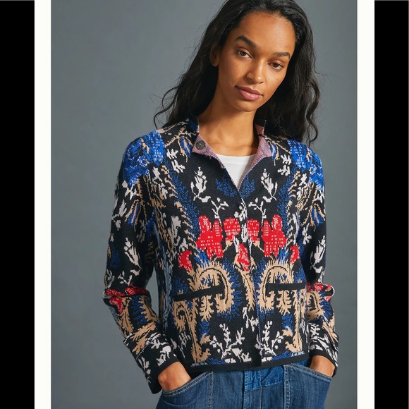 Anthropology Pilcro Debra Cropped Sweater Jacket - Picture 2 of 4